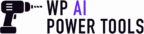 Silhouette of a drill with "WP AI Power Tools" text.